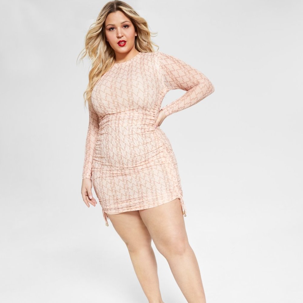 9. Nina Parker Trendy Plus Size Printed Side-Ruched Dress